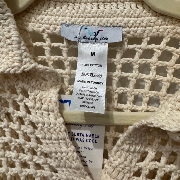 Cream Crochet Button-Up Top - Picture 2 of 3